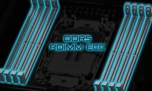 ECC Registered対応 DDR5-4800 メモリ搭載